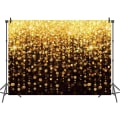 Miniatyrbillede 2 af 4: 7x5ft Guld Glitter Baggrund Sort Guld Abstrakt Sparkle Bokeh Sequin Fotografi Baggrund til Bryllup Brudebad Graduering Prom Dekoration