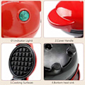 Miniatyrbillede 7 af 8: Husholdnings Brødbager Pandekage Maker Mini Bagekage Vaffelmaskine Sandwich Morgenmadsmaskine red