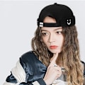 Miniatyrbilde 2 av 5: Herre- og damehatt Cap Brimless Hatter Beanie Skull Cap Worker Sailor Cap Rolled Cuff Retro Justerbar（Svart）