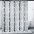 Miniatyrbillede 1 af 7: Grå bruseforhæng i stof, vandtæt design og polyester, hurtigtørrende, vægtet søm, holdbart og vaskbart med 12 kroge