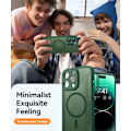 Miniatyrbild 7 av 7: Magnetiskt skal för iPhone 16 Pro Max med fullständigt kameraskydd [Kompatibel med MagSafe] [Genomskinlig matt] Skyddande telefonfodral, Matt svart Deep Green iPhone 14 Pro Max