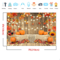 Miniatyrbilde 4 av 5: Høstgresskar Fotografi Bakgrunn Thanksgiving Fallende Lønneblader Hay Bales Gresskar Bakgrunn Rustikk Låve Høst Baby Shower Banner(7x5ft)