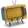 Miniatyrbilde 1 av 5: Vevboksdeksel, Retro TV Telefonholder Stativ for Alle Smarttelefoner, Multifunksjonell Vevboksholder, Boks for Rom Bad Kjøkken Spisestue (Gul)