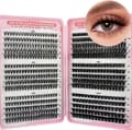 Individual Eyelashes Cluster Lashes Kit Eyelashes Fluffy Russian Eyelash Extensions Curly Long-lasting Eyelash Clusters (8-16mm Mix)