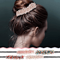 Miniatyrbilde 5 av 7: 4 stk. Rhinestone hårknute maker magisk hårstyling Deft Bun elegant enkel Bun Maker (mørk farge)