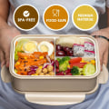 Miniatyrbilde 2 av 5: Bento-bokser for voksne - 1100 ML Bento-matboks for barn med skje og gaffel - Holdbar perfekt størrelse