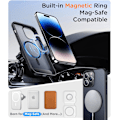 Miniatyrbilde 5 av 7: Temdan Magnetisk Kompatibel med iPhone 16 Pro Max Deksel, [Innebygd Usynlig Støtte][Kompatibel med MagSafe] [Militærgrad Støtsikker] Slank Tynn Black iPhone 14 Pro