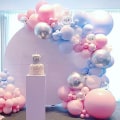 Pikkukuva 1 / 5: Prinsessa Pinkki ja Sininen Ilmapallokaari Garland Kit-134Pcs Macaron Pinkki Ilmapallo Sininen Ilmapallo Hopea Kromi Ilmapallo Juhliin Koristeet.