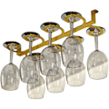 Miniatyrbillede 1 af 2: Vinglas Holder Omvendt Glas Holder, Vinglas Opbevaring Display Stativ, Nem Installation, 10kg Bæreevne, Sort/Guld/Hvid