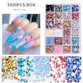 Miniatyrbillede 6 af 9: Lille Krystal Rhinestones Sæt | 3500 Stykker Glitter Resin Rhinestones Sæt, Flatback AB Klare Juveler Diamanter Negledekorationer til Niktule A