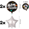 Pikkukuva 5 / 5: Avaruusilmapalloja Syntymäpäiville 8 Vuotta - Astronautti Ilmapallo, Avaruus Ilmapallot, Numero 8 Ilmapallo Musta, 8. Syntymäpäivä Koristeet Tähti Foliot Iso