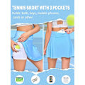 Pikkukuva 3 / 7: Naisten tennishame shortseilla, taskuilla, golfshortsit, joustava vyötärö, treenihameet naisille, urheiluhameet urheiluun, treeniin, juoksuun Blue M