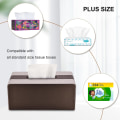 Miniatyrbillede 4 af 5: Vævæskeskrin Cover, Ny PU Læder Kleenex Æskeskrin Rektangulær Vævsholder til Hjem/Kontor/Bil Dekoration 9.84\"X5.59\"X4.13\" - Amerikansk Retro Stil