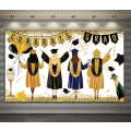 Miniatyrbilde 4 av 5: 7x5ft 2023 Gratulerer Grad Graduation Bakgrunn Graduation Fest Tilbehør Dekorasjon Gull og Svart Gratulerer Grad Fest Dekorasjon