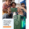 Miniatyrbillede 7 af 7: Magnetisk etui til iPhone 16 Pro Max med fuld kamerabeskyttelse [Kompatibel med Magsafe] [Gennemskinnelig mat] Beskyttende telefonetui, Lilla Deep Green iPhone 13 Pro