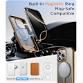 Pikkukuva 5 / 7: Magneettinen iPhone 16 Pro Max -kotelo, [Sisäänrakennettu näkymätön jalusta][Yhteensopiva MagSafe-tekniikan kanssa] [Sotilastason iskunkestävä] Ohut läpikuultava Desert Brown for iPhone 16 Pro 6.3"