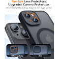 Miniatyrbild 3 av 7: Magnetiskt skal för iPhone 16 Pro Max med fullständigt kameraskydd [Kompatibel med MagSafe] [Genomskinlig matt] Skyddande telefonfodral, Matt svart Black iPhone 14