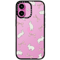 Miniatyrbilde 2 av 6: Kompakt iPhone 16 Pro Max Deksel [Lettvekt / 1,2 m 2X Militær Grad Fallbeskyttelse/Slank] - Kirsebær - Klar Svart Rabbit Ribbon iPhone 16