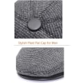 Miniatyrbilde 3 av 5: Vinterflatcaps for menn med øreklaffer i ullblanding, varm newsboy-hatt, DeREy irske caps, lue for menn, utendørs jakt, golf, vinterlue (grå 55-60 cm)