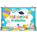 Miniatyrbilde 2 av 5: Uteksaminering Bakgrunn Førskole Klasse 2023 Gratulerer Grads Bakgrunn Bachelor Cap Gratulerer Grad Feiring Fest Bakgrunn 7x5ft
