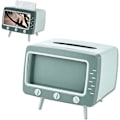 Miniatyrbild 1 av 5: Retro TV-formad servettbehållare med telefonhållare, multifunktionell servettbehållare för kök, sovrum, kontor, vardagsrum, badrum, grön