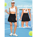 Pikkukuva 2 / 7: Naisten tennishame shortseilla, taskuilla, golfshortsit, joustava vyötärö, treenihameet naisille, urheiluhameet urheiluun, treeniin, juoksuun Black M