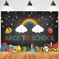 Miniatyrbillede 1 af 5: Skole Homecoming Fotografi Baggrund Tilbage til Skolen Baggrund Børnehave Klassetavle Fødselsdagsfest Dekoration Baggrund, 7x5ft