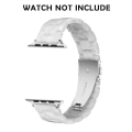 Miniatyrbillede 2 af 7: Kompatibel med Apple Watch-remme 38-40mm/42-44mm Serie 5/4/3/2/1, Slank Resin-armbånd -38-40mm-Pearl White