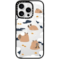 Miniatyrbilde 1 av 5: Kompakt iPhone 16 Pro Max Deksel [Lettvekt / 1,2 m 2X Militær Grad Fallbeskyttelse/Slank] - Kirsebær - Klar Svart Floating Capybara iPhone 16 Pro
