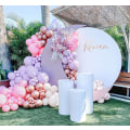 Miniatyrbild 5 av 5: Rosa lila ballongbågsset lavendel rosa ballongbåge med roséguld metallisk vit sand pastellrosa lila festballonger för festdekoration