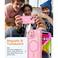Pikkukuva 3 / 7: Magneettinen suojakotelo iPhone 16 Pro Max -puhelimelle täydellä kamerasuojauksella [Yhteensopiva Magsafen kanssa] [Läpikuultava matta] Suojaava puhelinkotelo, Hot Pink Pink iPhone 14