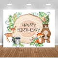Miniatyrbillede 1 af 5: 7x5ft Skov Baggrund til Fødselsdag Rustik Skov Skovdyr Tema Fødselsdag Baggrund Grønt Skov Baby Shower Dekorationer