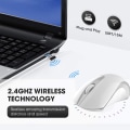 Miniatyrbillede 7 af 7: 2.4G trådløs mus til brug på alle overflader, super hurtig rulning, til Mac og Windows-computere og bærbare computere - gummi sort
