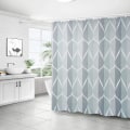 Miniatyrbillede 2 af 7: Grå bruseforhæng i stof, vandtæt design og polyester, hurtigtørrende, vægtet søm, holdbart og vaskbart med 12 kroge