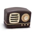 Miniatyrbild 2 av 5: Bärbar Bluetooth Retro Högtalare, Trådlös Mini Retro Högtalare, Rik Bas, Stereo, Inbyggd Mikrofon-träkornfärg