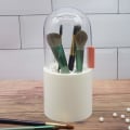 Miniatyrbilde 5 av 7: Sminkebørsteholder Dekket Sminkebørster Etui Stor Kapasitet Børster Organizer Kosmetikk Børster Oppbevaringsboks
