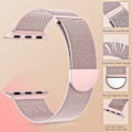 Miniatyrbillede 3 af 5: Kvindes og Mænds, Rustfrit Stål Mesh Loop Magnetisk Spænde Udskiftning til iWatch Remme (41mm/40mm/38mm, Regnbue).