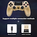 Miniatyrbillede 4 af 5: Trådløs Game Controller Controller Bluetooth Dual Head Gamepad Joystick Gamepad kompatibel med Game Console 4-guld