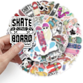 Miniatyrbilde 4 av 5: 50 stk \"Skull Skateboard\" Graffiti Vinyl Vanntette Klistremerker for Tenåringer Barn Voksne Fargerik Klistremerkepakke for Bærbar PC Mobiltelefoner Skateboard Bagasje