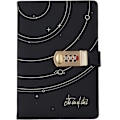 Miniatyrbillede 1 af 5: Auvier Stjerneformet Låse Læder Binder Notebook Stjerner Kombinationslås Journal Personlig Skrive Dagbog, Gaver til Børn Kvinder, Hard Cover,（Sort 2）