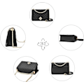 Miniatyrbillede 4 af 5: Crossbody tasker til kvinder, små håndtasker i PU-læder, skuldertaske, aftenclutch, quiltede tasker med kæde