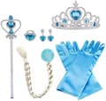 Princess Elsa Costume Accessory Set for Kids, Includes Braid, Tiara, Gloves and Wand