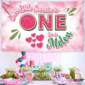 Miniatyrbilde 5 av 5: En i en melon-bakgrunn - Stor, 72x44 tommer | En i en melon-festdekorasjoner | En i en melon-banner for sommerlige vannmelon-bursdagsdekorasjoner