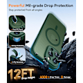 Miniatyrbild 6 av 7: Magnetiskt skal för iPhone 16 Pro Max med fullständigt kameraskydd [Kompatibel med MagSafe] [Genomskinlig matt] Skyddande telefonfodral, Matt svart Deep Green iPhone 13 Pro
