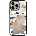 Miniatyrbilde 3 av 5: Kompakt iPhone 16 Pro Max Deksel [Lettvekt / 1,2 m 2X Militær Grad Fallbeskyttelse/Slank] - Kirsebær - Klar Svart Floating Capybara iPhone 16 Pro Max