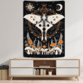Miniatyrbillede 3 af 5: Psykedelisk Gobelin Luna Moth Butterfly Gobelin Sol Måne Gobeliner Sol Lunar Eclipse Gobeliner Naturlig Mysterie Dekorativ (150*130cm)