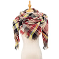 Miniatyrbillede 2 af 7: Mode Vinter Varmt Stort Tartan Tæppe Plaid Sjal SJ-11# Black date red 135x135x200cm