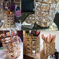 Miniatyrbillede 4 af 5: Håndlavet krystal makeup børsteholder øjenbrynsblyant pen kop samling kosmetisk opbevaringsarrangør