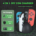 Miniatyrbilde 5 av 5: Laderdock for Nintendo Switch Joycon, Switch Joycon Lader Kompatibel med Switch OLED Joy Con, 4 i 1 Joycon Laderdock
