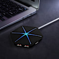 Miniatyrbillede 3 af 7: USB Hub Vertikal Data Hub med Langt Kabel - 6 Porte USB Forlængerkabel Ekstra USB Porte-Sort (blåt lys uden OTG-funktion)